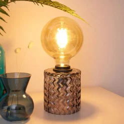 Pauleen Crystal Smoke bordlampe med glass-sokkel