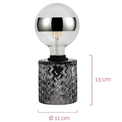 Pauleen Crystal Smoke bordlampe med glass-sokkel
