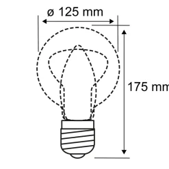Pauleen LED-filamentpære G125 E27 9 W klar 2 700 K