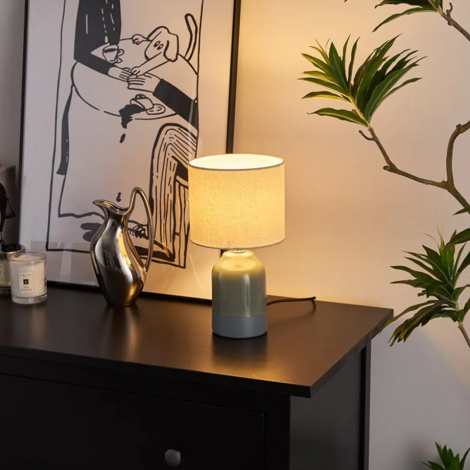 Pauleen Sandy Glow bordlampe, krem/grønn