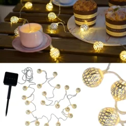 Pauleen Sunshine Glamour solcellelyslenke, sølv