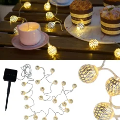 Pauleen Sunshine Glamour solcellelyslenke, sølv