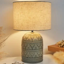 Pauleen Tender Pearl bordlampe med tekstilskjerm