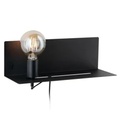 Paulmann Devara vegglampe med hylle, svart