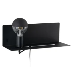 Paulmann Devara vegglampe med hylle, svart