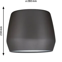 Paulmann lampeskjerm Pirm, grå, Ø 28 cm, metall