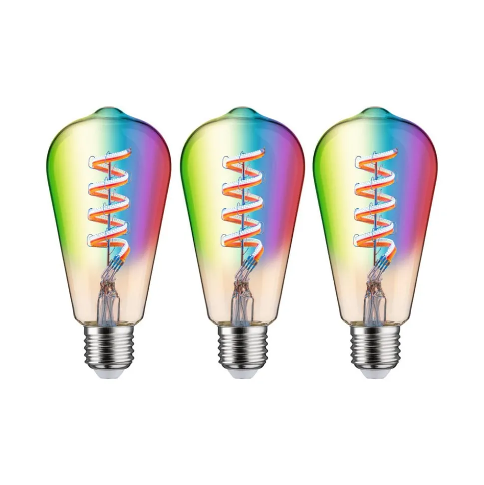 Paulmann LED-Rustika ZigBee E27 6,3W RGBW gull 3er