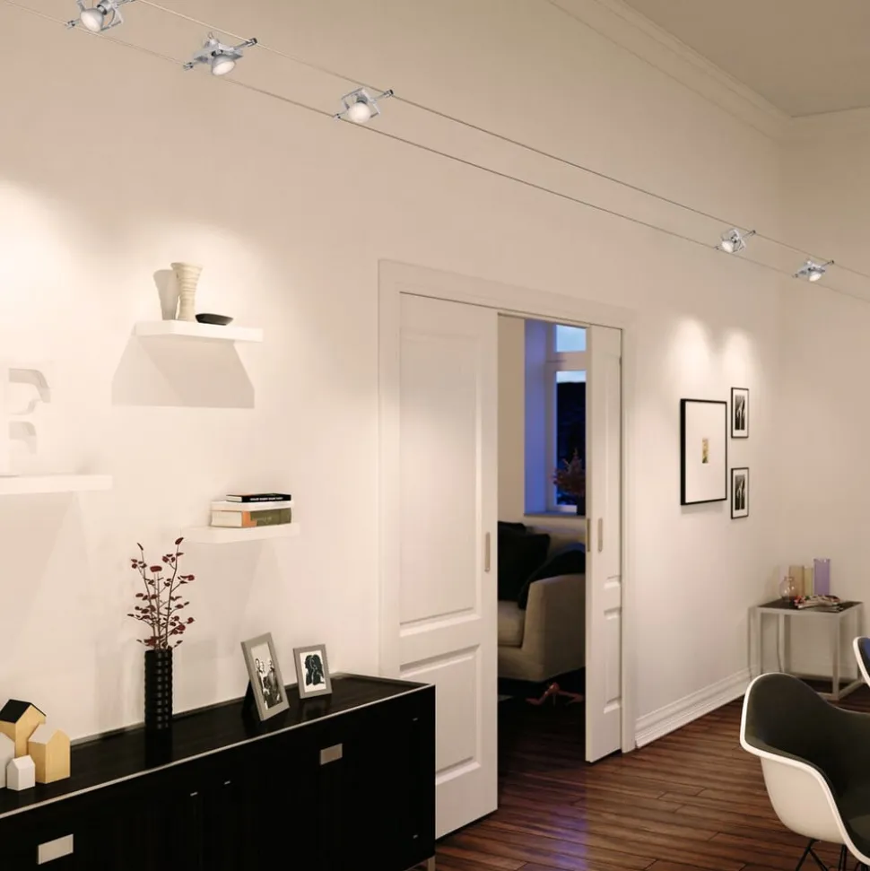 Paulmann Mac II vaiersystem, matt krom, 5 spotter