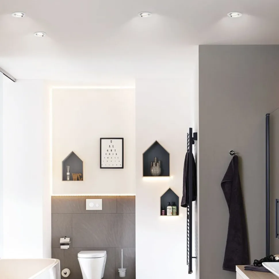 Paulmann Nova downlight IP65 rund dreibart, hvit