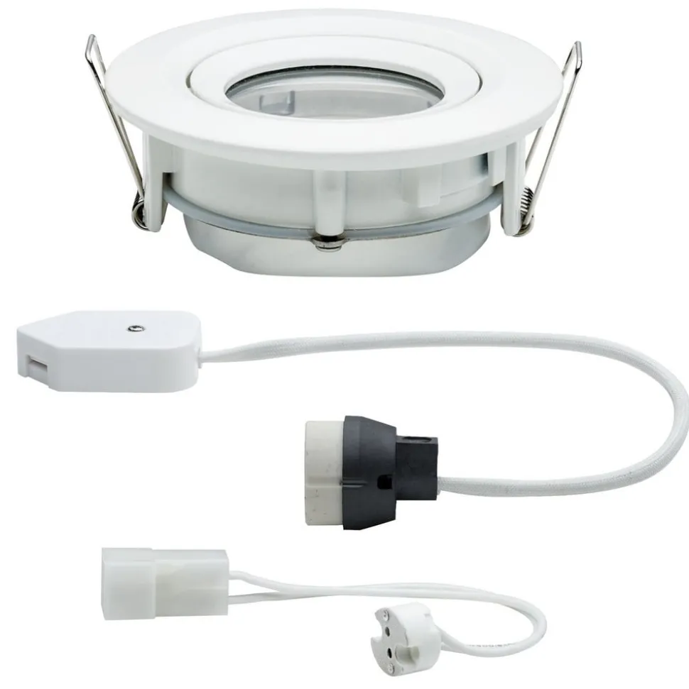 Paulmann Nova downlight IP65 rund dreibart, hvit