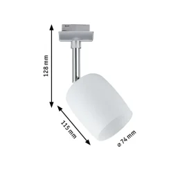 Paulmann URail spot Blossom krom matt, satin glass