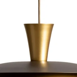 Pendellampe Plato, titanfarvet/gullfarvet, Ø 34 cm, stål