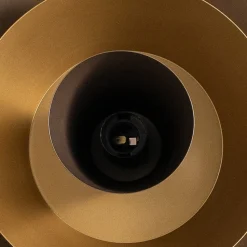 Pendellampe Plato, titanfarvet/gullfarvet, Ø 34 cm, stål