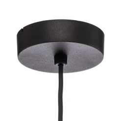 Pendellampe Trio, juteskjerm, petrol/naturbrun/oransje Ø 50cm