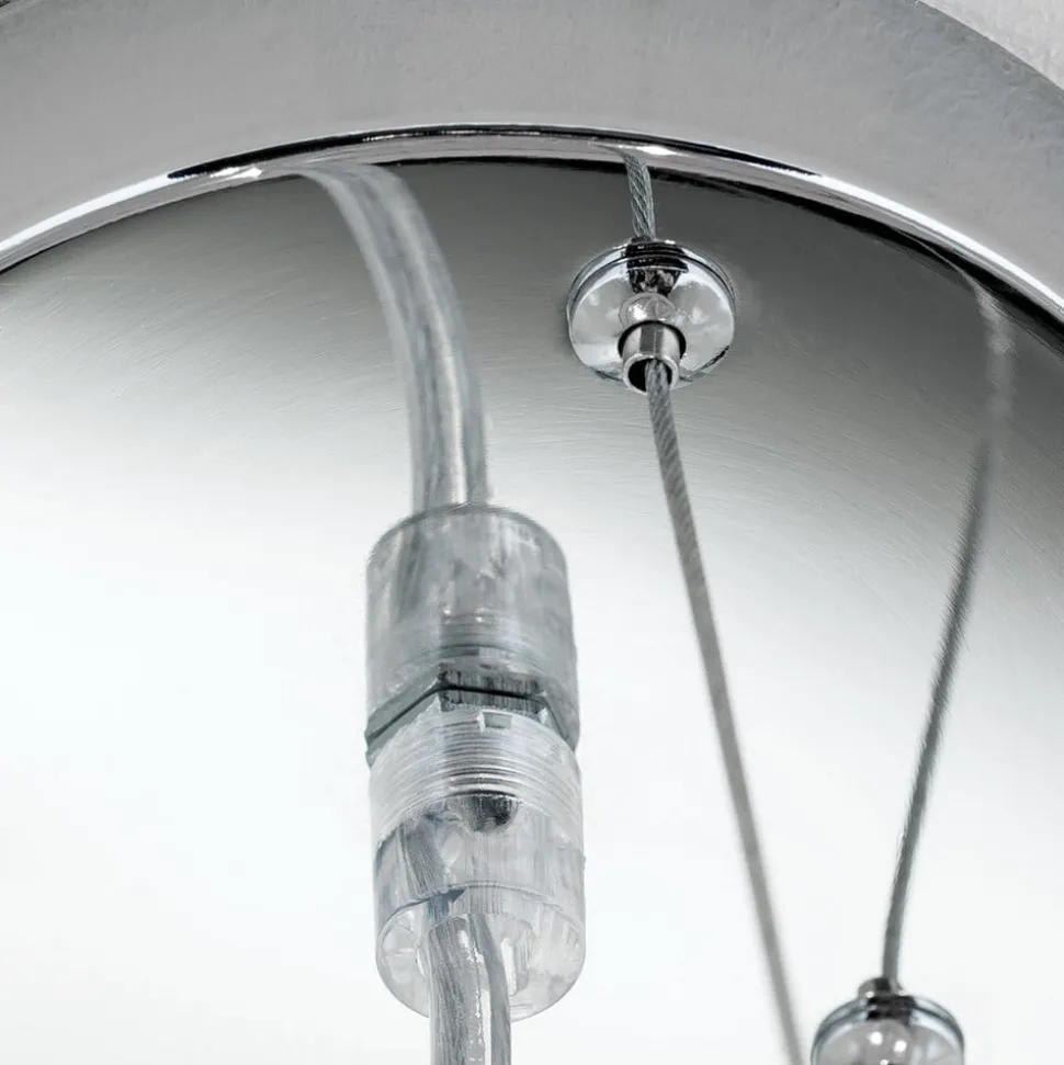 Pendellampe Ufo med grå skjerm i tekstil