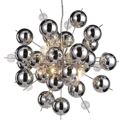 Pendellampe Wakusei i glass 65 cm krom