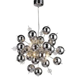 Pendellampe Wakusei i glass 65 cm krom