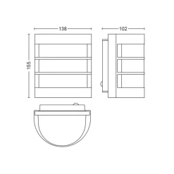 Philips Calgary utendørs vegglampe, stål, sensor