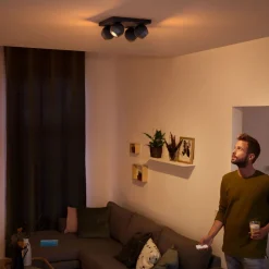 Philips Hue Buckram 4 lyskilder dimmebryter svart