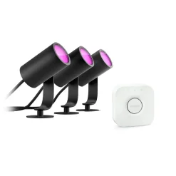 Philips Hue LED-spot Lily, sett med 3, bridge, RGB, CCT, IP65
