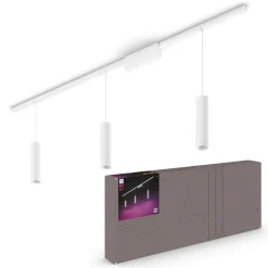 Philips Hue Perifo strømskinne, 3 LED-pendler, hvit