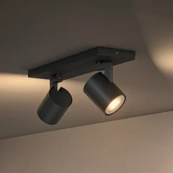 Philips Hue Runner LED-spot, 2 lyskilder, dimmerbryter, svart