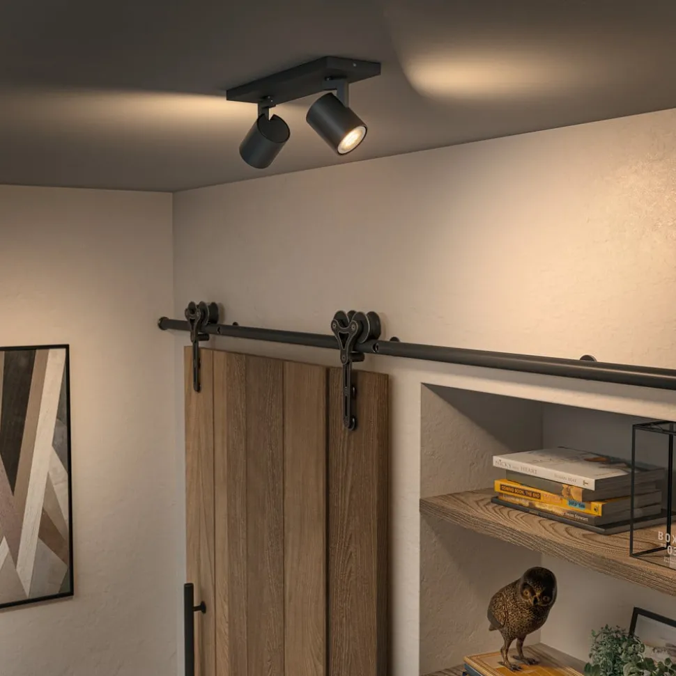 Philips Hue Runner LED-spot, 2 lyskilder, dimmerbryter, svart