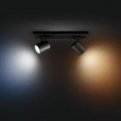 Philips Hue Runner LED-spot, 2 lyskilder, dimmerbryter, svart