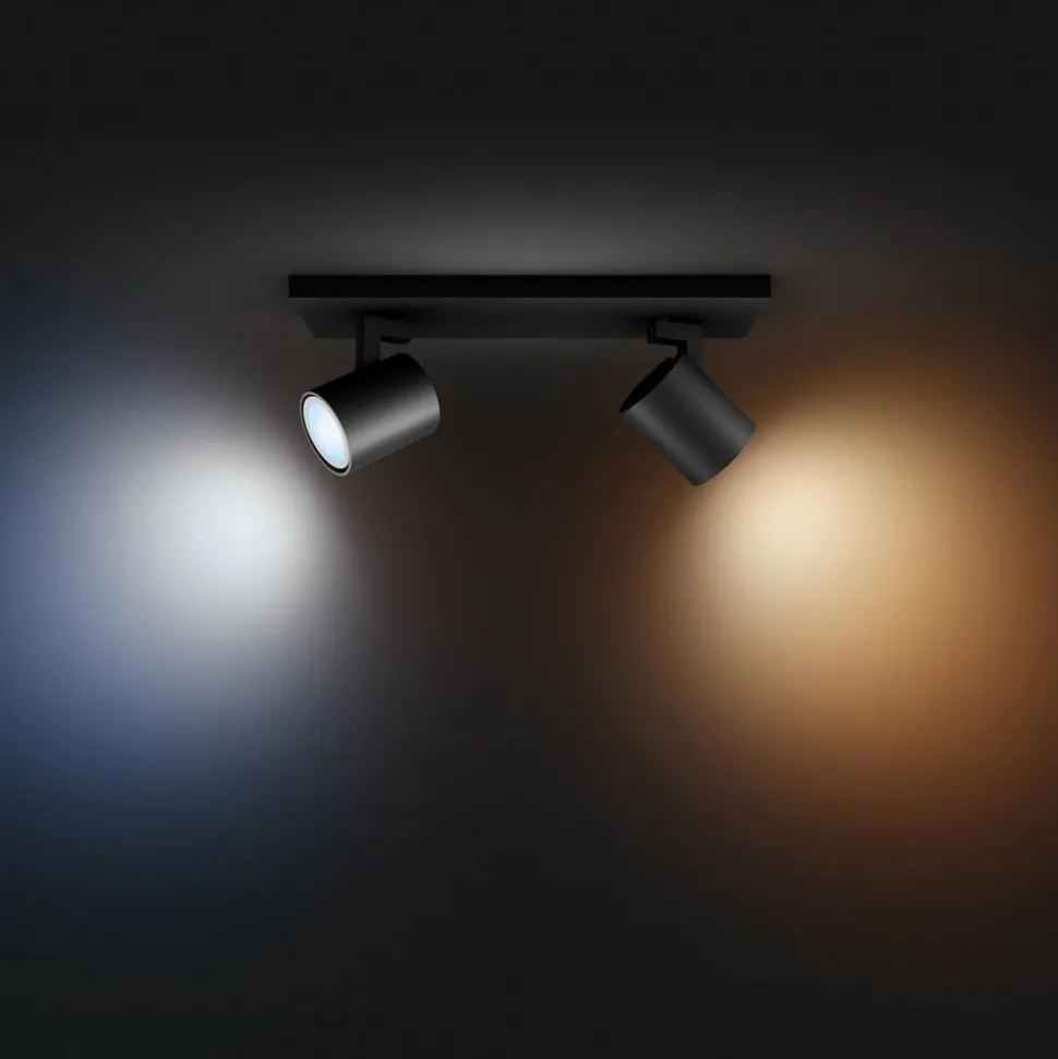 Philips Hue Runner LED-spot, 2 lyskilder, dimmerbryter, svart