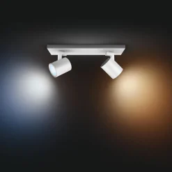 Philips Hue Runner LED-spot, 2 lyskilder, dimmerbryter, hvit