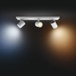 Philips Hue Runner LED-spot, 3 lyskilder, dimmerbryter, hvit