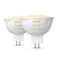 Philips Hue White Ambiance LED 5,1W GU5.3 sett med 2 stk