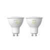 Philips Hue White Ambiance LED-reflektorpære GU10 4,2 W, sett med 2 stk