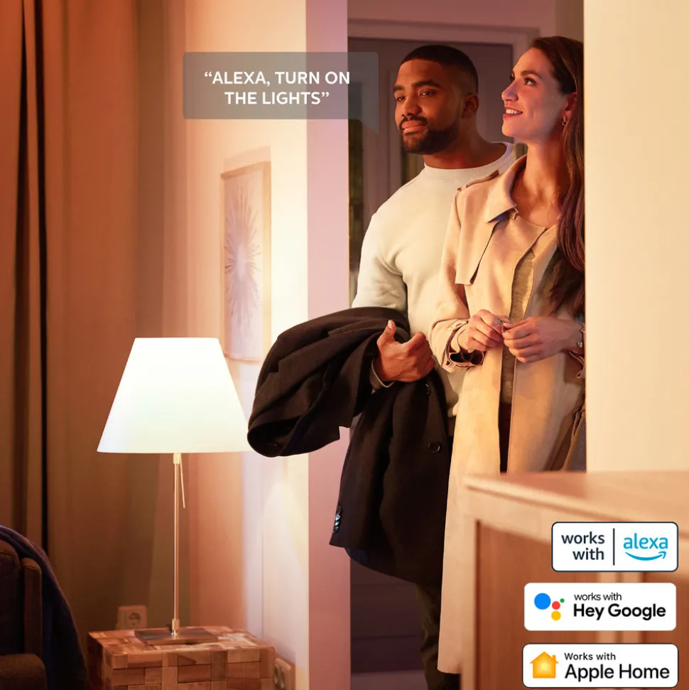 Philips Hue White Ambiance LED-reflektorpære GU10 4,2 W, sett med 2 stk