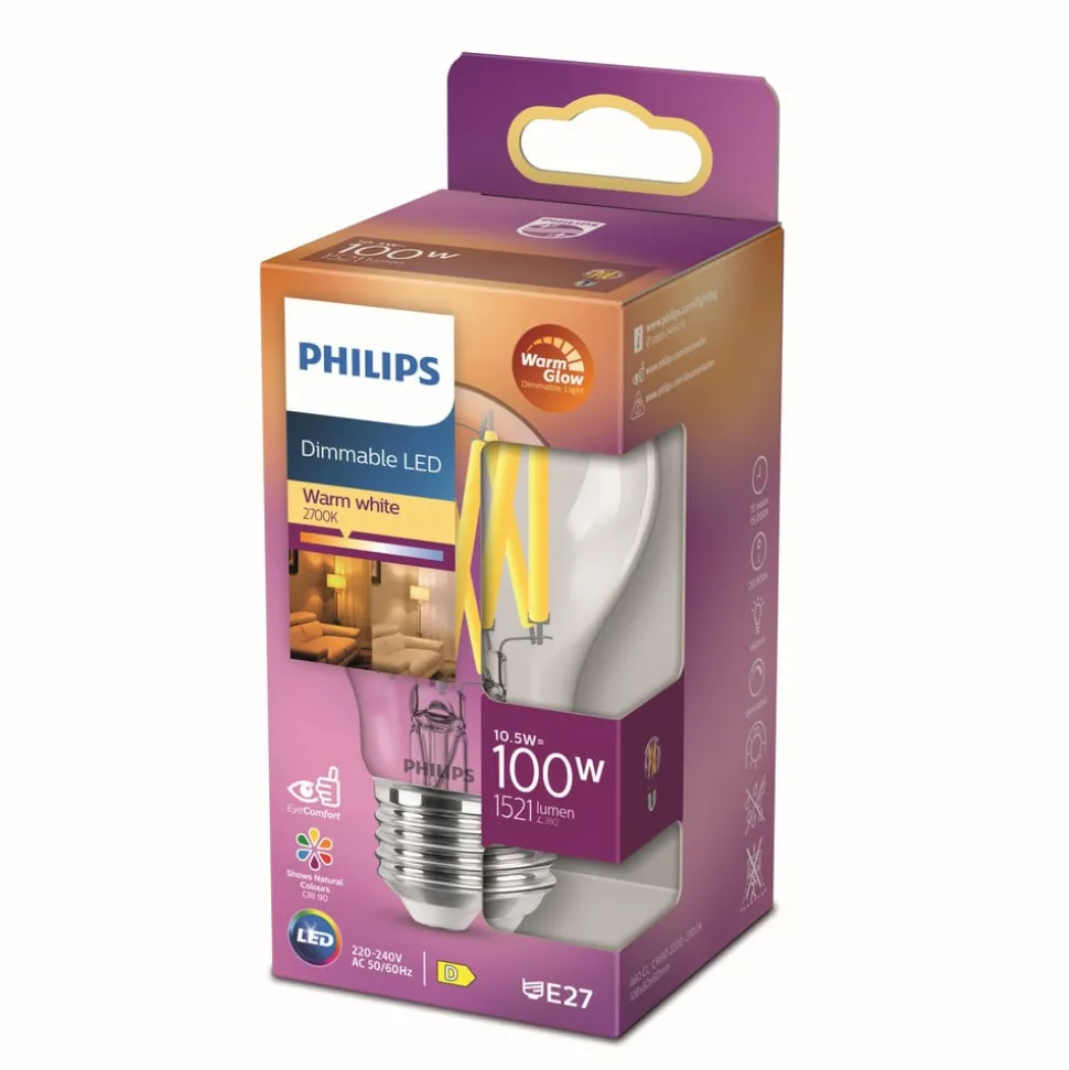 Philips LED Classic WarmGlow E27 A60 10,5 W klar