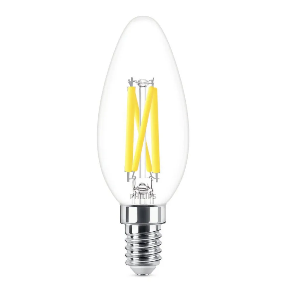 Philips LED-pære, E14 B35, 3,4 W, 2700 K, WarmGlow