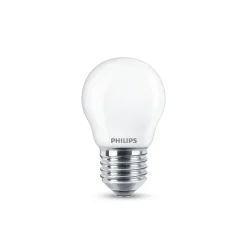 Philips LED-pære E27 P45 4,3W 2 700 K opal 2 stk