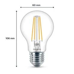 Philips LED-pære E27 7W 850lm 4 000 K klar 3stk