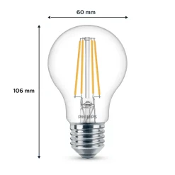 Philips LED-pære E27 7W 850lm 4 000 K klar 2stk