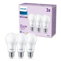 Philips LED-pære E27, 13W 1521lm 4 000 K matt 3stk
