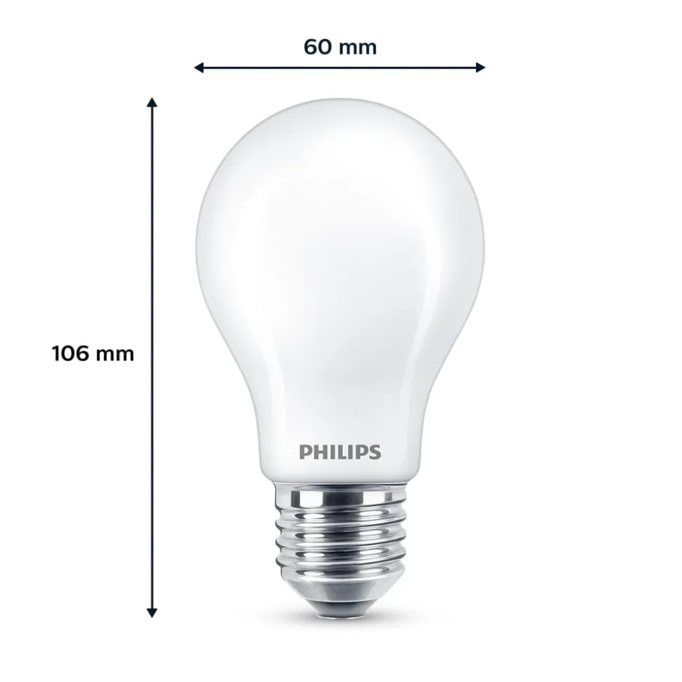 Philips LED-pære E27, 7W 806lm 2 700 K matt 6stk