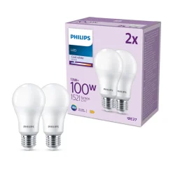 Philips LED-pære E27, 13W 1521lm 4 000 K matt 2stk