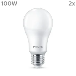 Philips LED-pære E27, 13W 1521lm 4 000 K matt 2stk