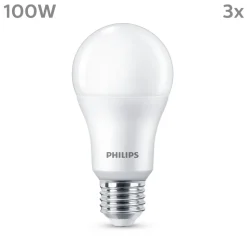 Philips LED-pære E27, 13W 1521lm 2 700 K matt 3stk
