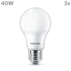 Philips LED-pære E27, 4,9W 470lm 2 700 K matt 3stk
