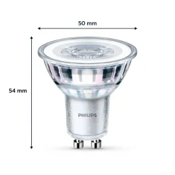 Philips LED-pære GU10 4,6W 390lm 840 klar 36° 2stk
