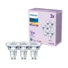Philips LED-pære GU10 3,5W 255lm 827 klar 36° 3stk