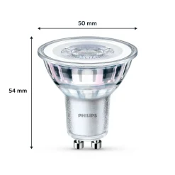 Philips LED-pære GU10 3,5W 255lm 827 klar 36° 3stk
