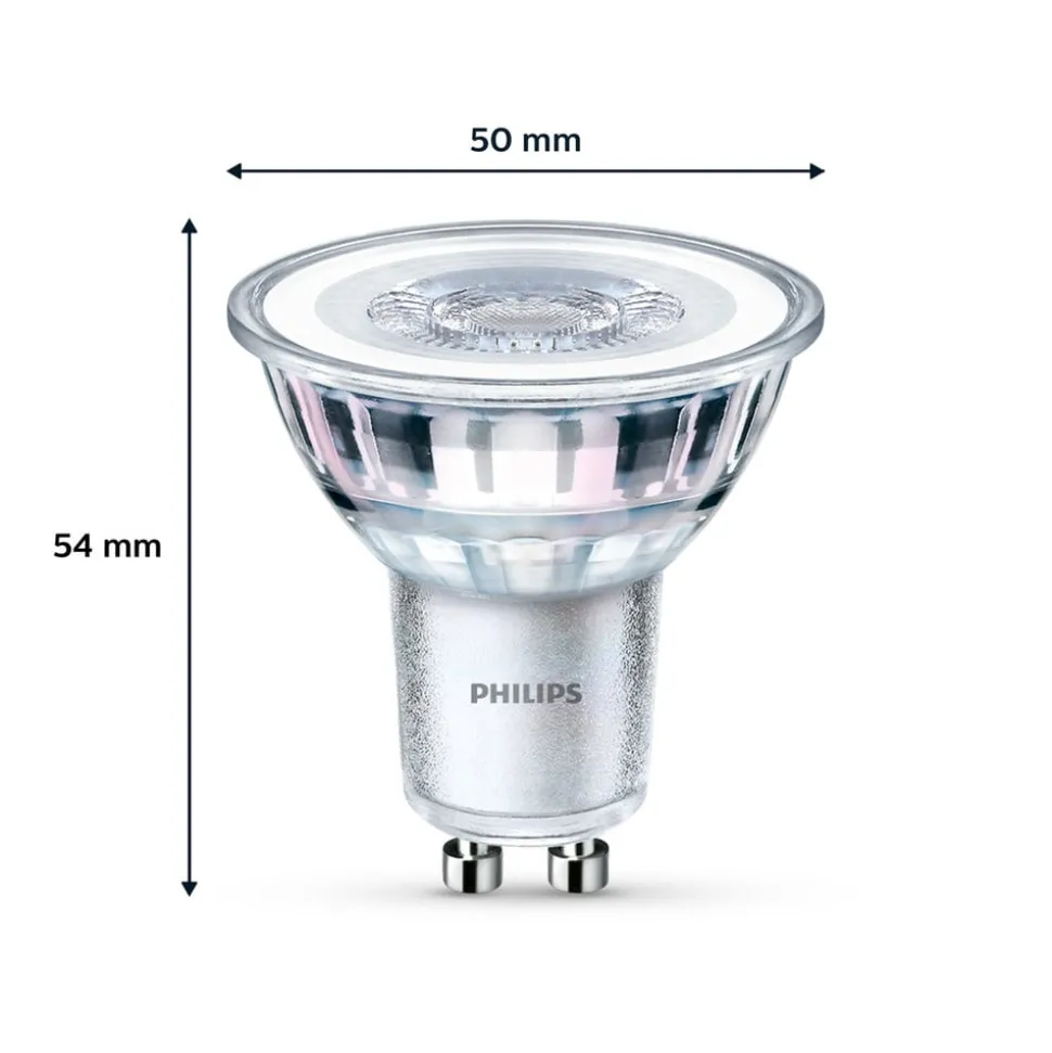 Philips LED-pære GU10 4,6W 390lm 840 klar 36° 6stk