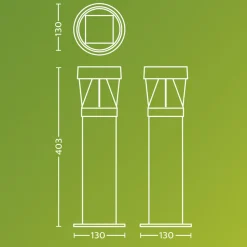 Philips LED-sokkellampe Avery, svart, IP44